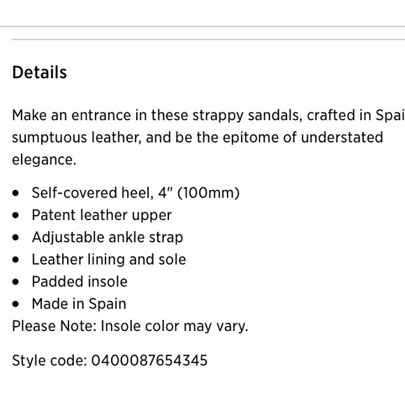 Stuart Weitzman.Nudist Sandal.Black Patent Leather - Picture 4 of 8